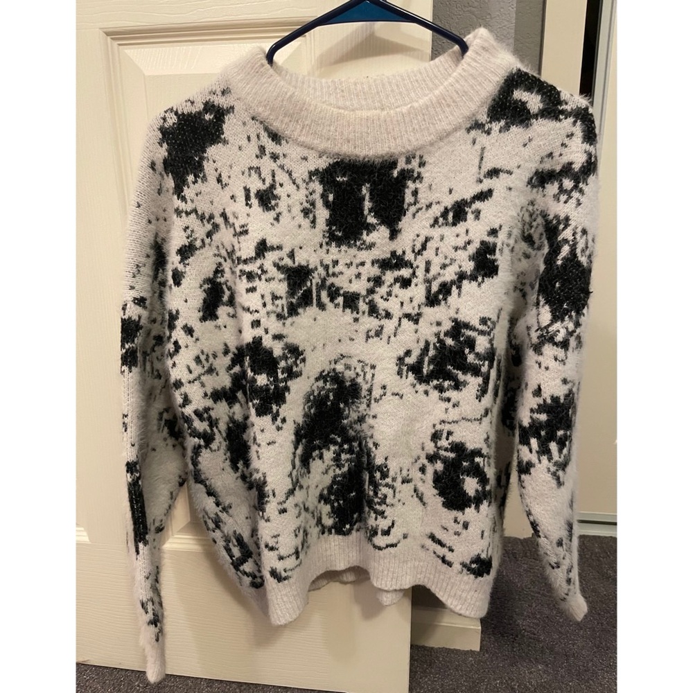 andthewhy black and white sweater